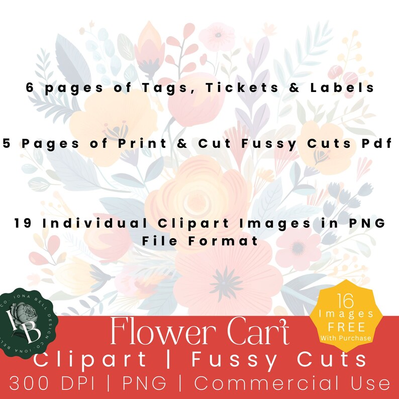 Flower Carts Clipart Floral Commercial Use Png Digital Download Etsy