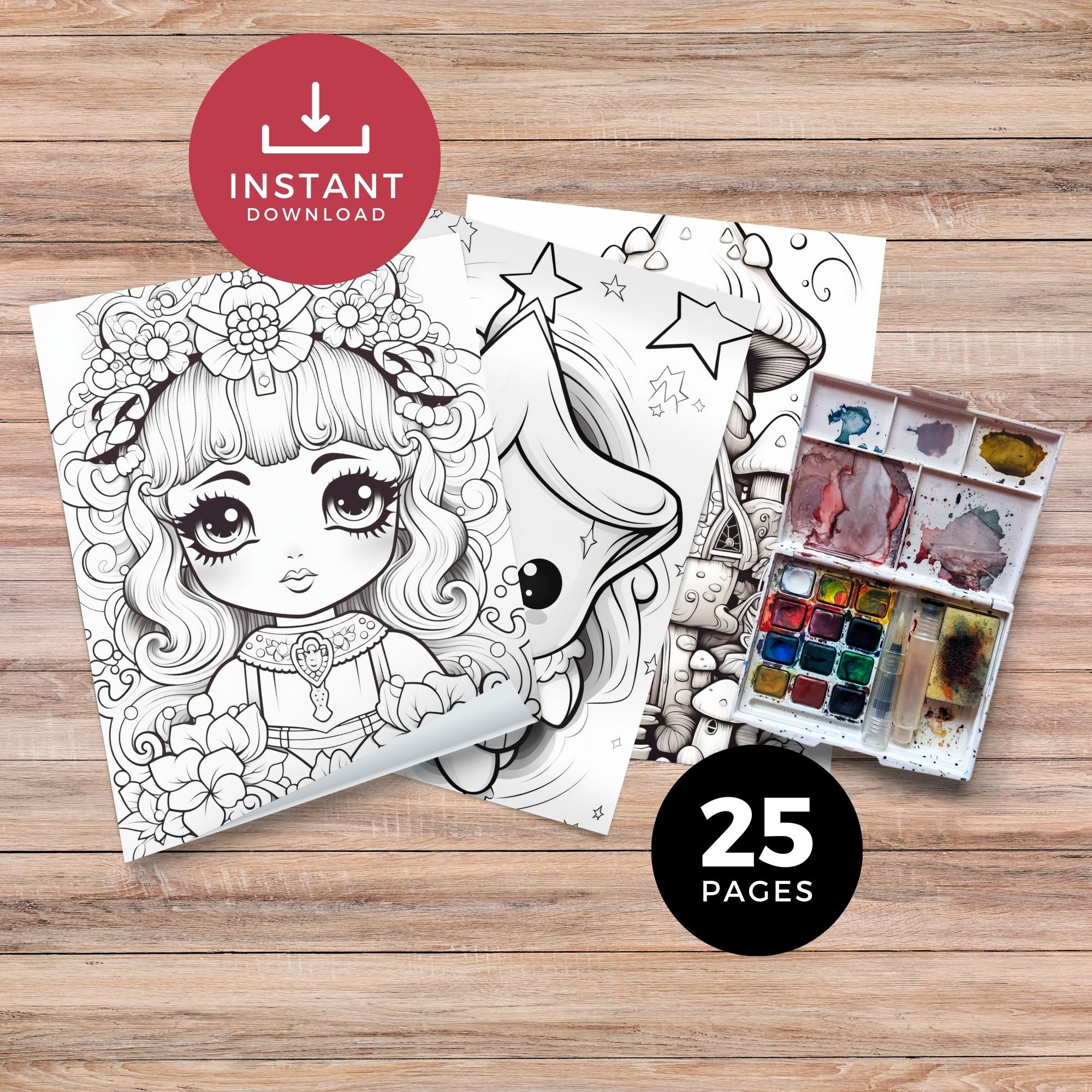 Kawaii Cutie Coloring Pages, Adult Coloring Sheets, Adult Coloring Book ...