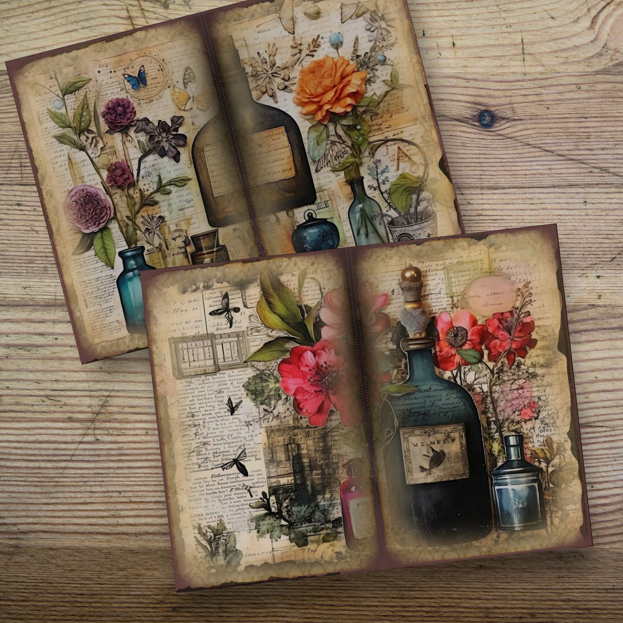 Apothecary Junk Journal Pages Junk Journal Kit Digital Scrapbook Paper ...