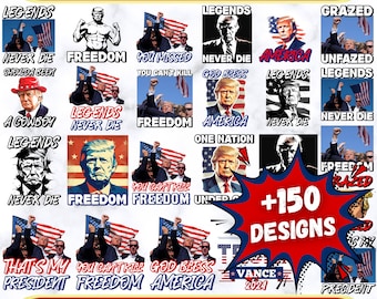 Trump 2024 SVG Bundle, Trump Fight, Election 2024, Republican Png, Patriotic Sublimation File, Instant Download, Trump Svg, Trump 2024 Png