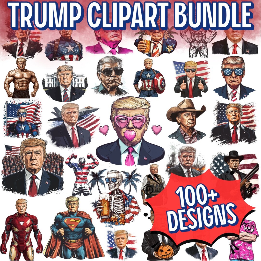 Mega Trump Clipart Bundle, Trump PNG, Election 2024, Republican Png ...