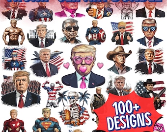 Mega Trump Clipart Bundle, Trump PNG, Election 2024, Republican Png, Patriotic Sublimation File, Instant Download, Trump Svg Cut Files