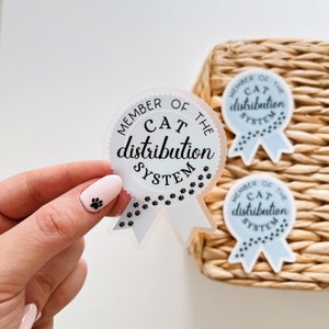 Katzenverteilungsaufkleber, von Katze inspirierter Aufkleber, lustiger Katzenaufkleber, Katzenmitgliedsaufkleber, klarer Katzenaufkleber, süßer Katzenaufkleber