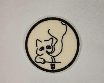 Depressed Cat - Embroidered Sew-On/DIY Patch