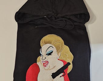 Divine - Pink Flamingos - Embroidered Hoodie