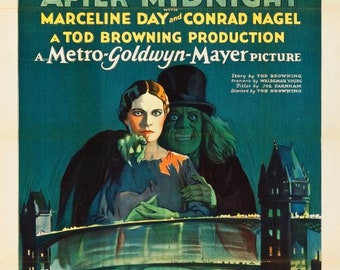 London After Midnight 1927 Vintage Cinema 20s Print Poster Film Movie Lon Chaney Horror Vampire Premium Quality Free Shipping