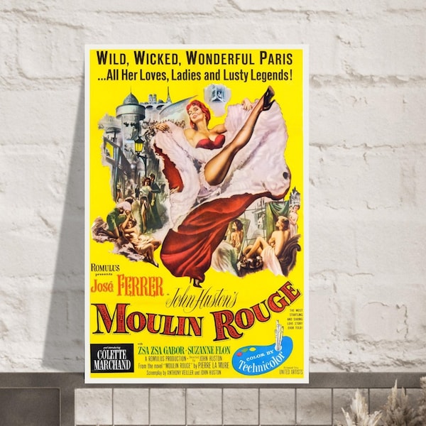 Moulin Rouge 1952 Kino Poster Film 50er Jahre Musical Premium Qualität Versandkostenfrei