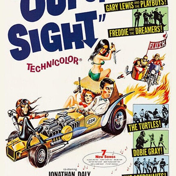 Out of Sight 1966 Cinema 60s Print Poster Film Movie Teen Spy Spoof Comedy Premium Quality Free Shipping
