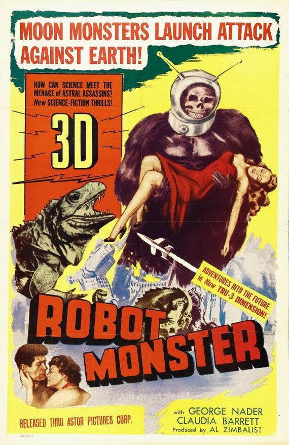 Robot Monster 1953 Cinema Print Poster Film Movie 50s B 3D ...
