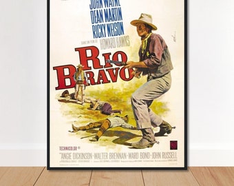 Rio Bravo 1959 Cinema 50s Print Poster Film Movie John Wayne Western Premium Quality Free Shipping
