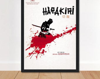 Harakiri 1962 Minimalist Style 60s Poster Print Film Japanese Movie Premium Quality Free Shipping