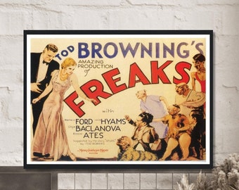 Freaks 1932 Vintage Poster Tod Browning 30s Circus Horror Cult Framing Option Print Film Movie Print Premium Quality Free Shipping