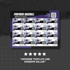 Team Recruit Roster Canva Template: Any Sport, 16 Players (digital) - Etsy