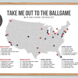 Printable, MLB Ballpark Tracker, Ballpark Map, MLB Ballpark Bucket List ...