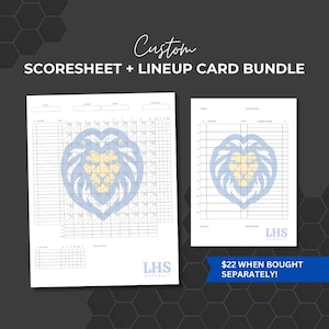 Custom Baseball Softball Scoresheet Lineup Card Bundle