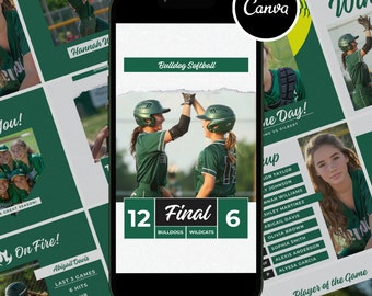 Softball Social Media Templates: Canva Kit for Teams (Easy Edit)