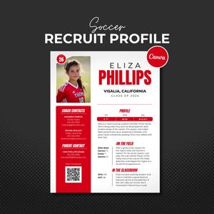Profielsjabloon voetbalrekruut: aanpasbare sportersmailer (canva)
