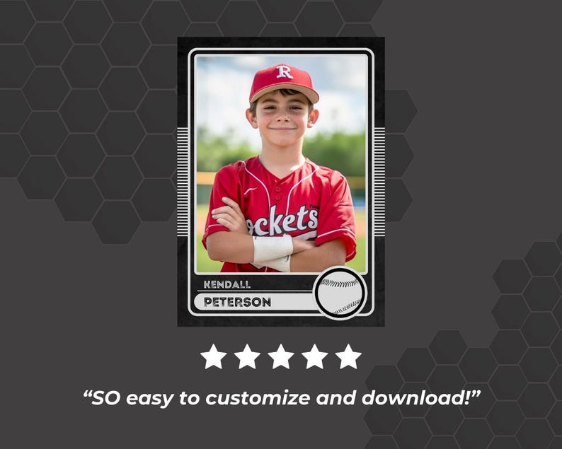 Custom Baseball Card Template: DIY Sports Trading Card (canva) - Etsy