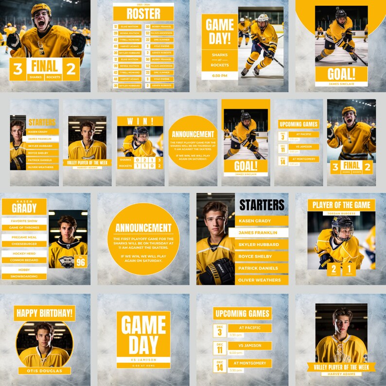 Hockey Social Media Canva Templates: Game Day Posts & Stories - Etsy