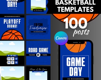 Plantillas de Canva para redes sociales de equipos de baloncesto: 100 publicaciones