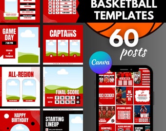 Basketball Social Media Templates: Game Day Canva Designs (Digital Download)