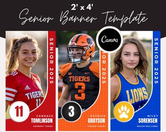 Sports Senior Banner Canva Template: Class of 2025 (Digital Download)