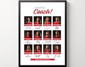 Personalisierter Team Coach Danke Poster, Canva Vorlage
