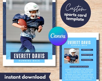 Custom Sports Card: Modern Design Canva Template (Digital Download)
