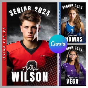 Senior Night Sports Banner: Class of 2024 Canva Template (Digital PNG)
