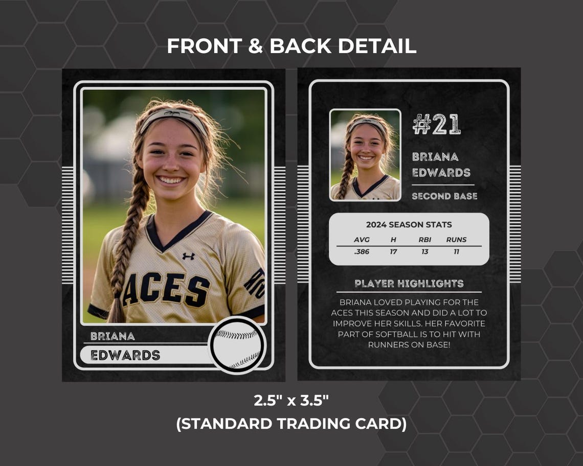 Custom Baseball Card Template DIY Sports Trading Card (canva) Etsy