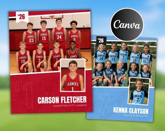 Sports Memory Mate Canva Template: Team Photo Season Keepsake (Printable)
