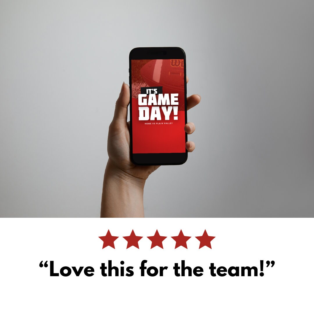 Sports Team Instagram Canva Pack, Red and Black Template, High School