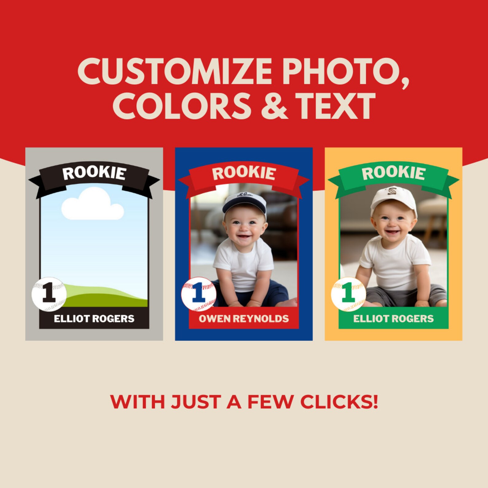 Baby Rookie Card Template: Baseball 1st Birthday (canva Edit) - Etsy