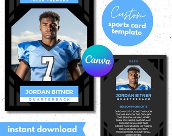 Custom Sports Card, Create Your Own Trading Card, Editable File, Canva Template, Digital Download, Modern Sports Design, Gift for Athlete