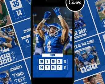 Plantillas de Canva para redes sociales de equipos de fútbol: Gráficos personalizables (descarga digital)