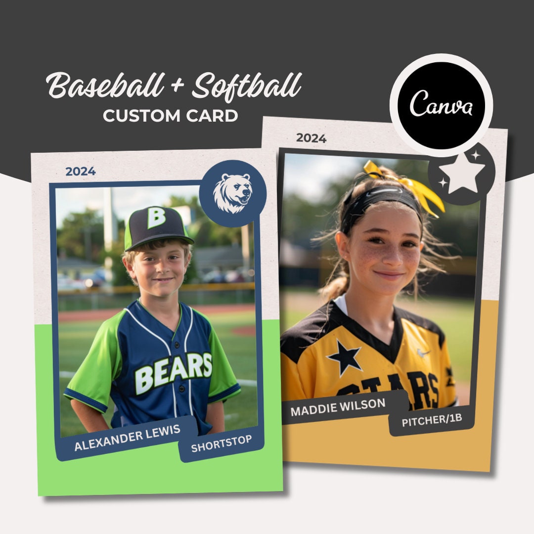 Custom Baseball Card Template Canva, Create Your Own, Trading Card Custom Baseball Card Template Canva, Create Your Own, Trading Card