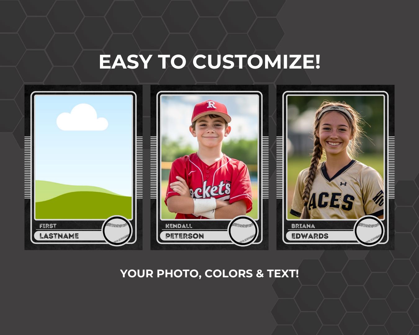 Custom Baseball Card Template DIY Sports Trading Card (canva) Etsy