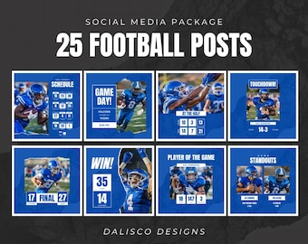Plantillas de Canva para redes sociales de fútbol: Paquete de gráficos de equipo