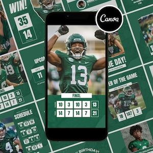 Football Social Media Canva Templates: Team Season Bundle