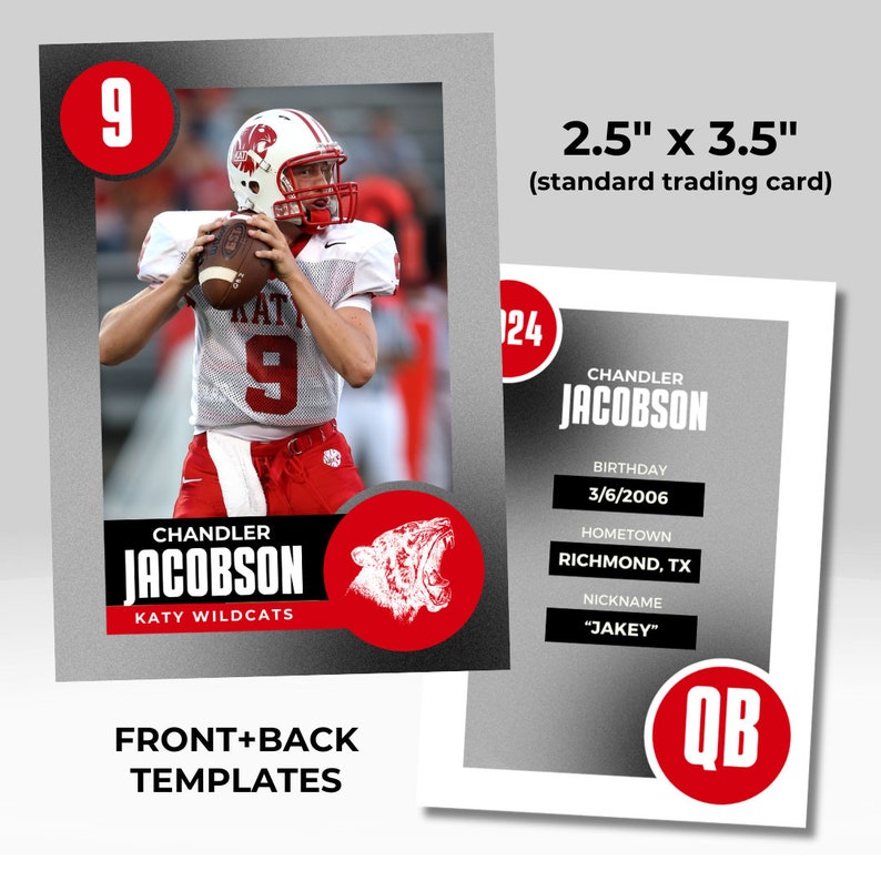 Custom Sports Trading Card Template: Editable Canva Design (digital ...