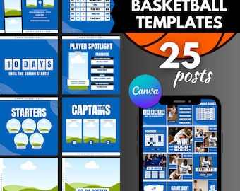 Basketball Social Media Canva Vorlagen: Spieltag Bundle (Digitaler Download)