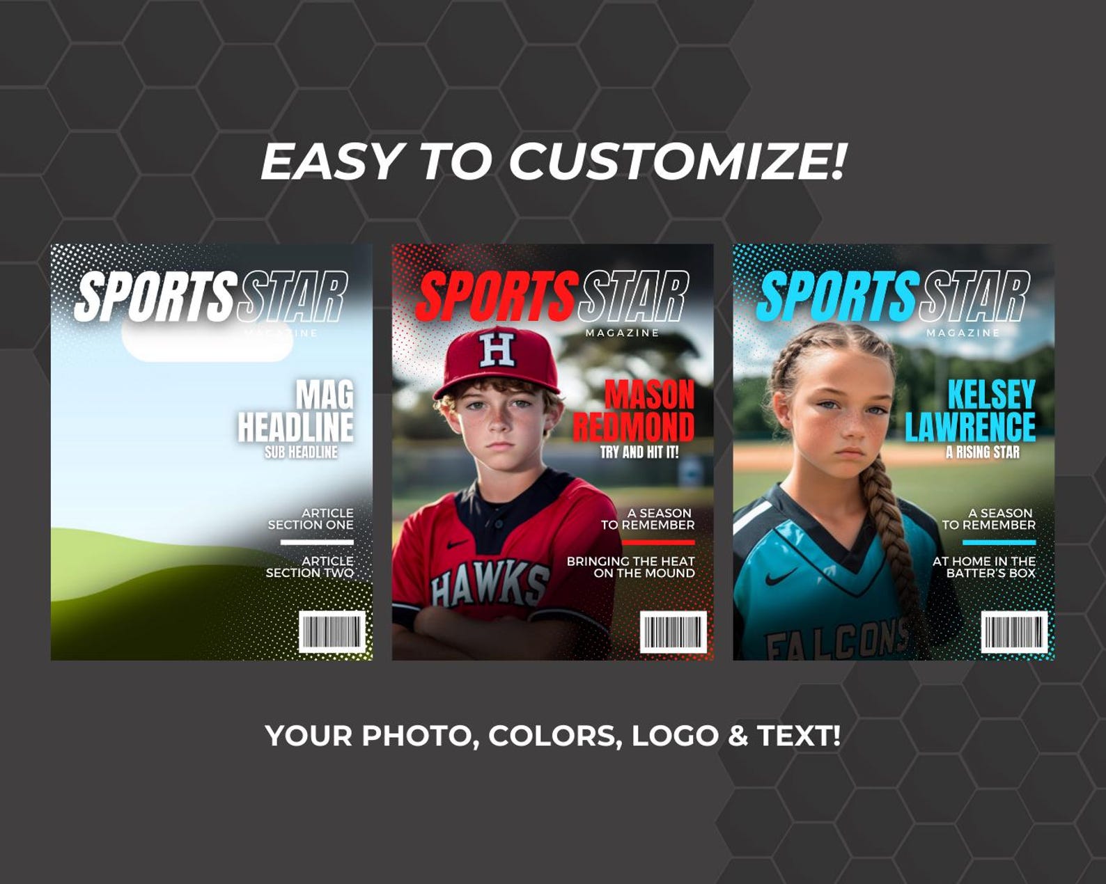 Sports Magazine Cover Template: Athlete Highlight, Canva (digital ...