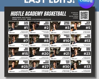 Team Recruit Roster Template: Customizable Athlete Profile (Canva Template)