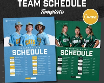 Baseball or Softball Schedule Canva Template: Editable Team Flyer, IG Ratio