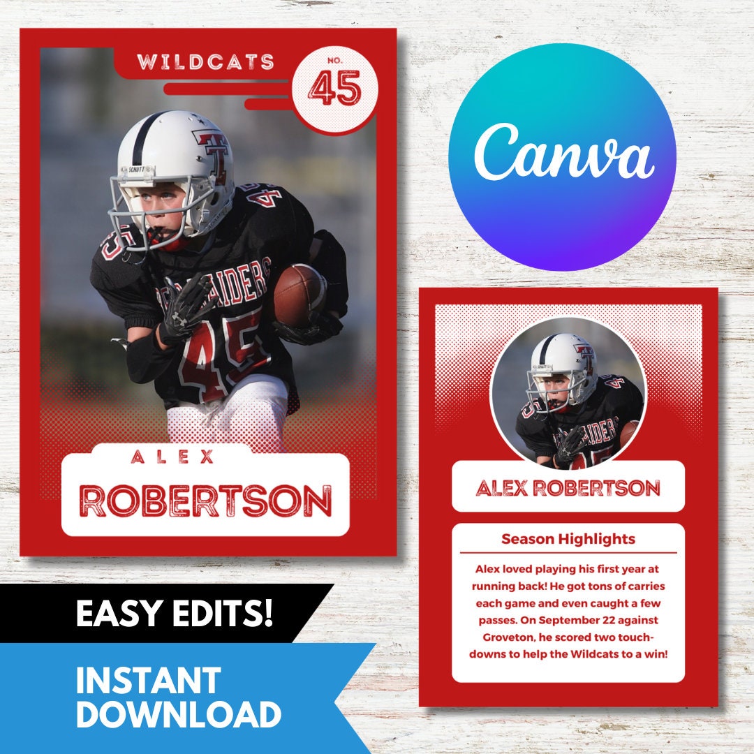 Create a Football Card, Custom Sports Card, Trading Card, Canva
