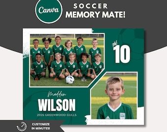 Soccer Memory Mate Canva Template: Custom Team Keepsake (Digital)