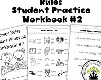 Phonics Practice Workbook #2- Orton-Gillingham and SoR aligned- Kindergarten-1st grade- Multi-sensory NO PREP