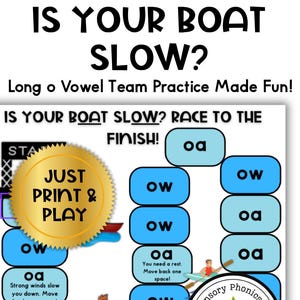 OA vs. OW Phonics Game-Long O Vowel Teams- Orton-Gillingham & SOR Aligned Literacy Center-Printable Reading Game