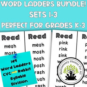 Orton-Gillingham Word Ladders K-3 Bundle: Phonics & Decoding