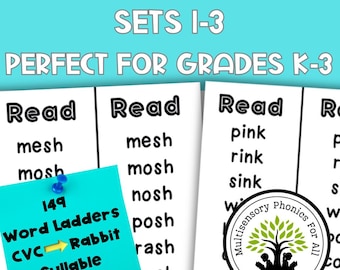 Orton-Gillingham Word Ladders K-3 Bundle: Phonics & Decoding